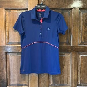 EP Pro Women’s Golf Shirt Size Small Blue Pink Polo B Emblem